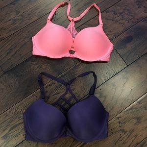 2 Victoria’s Secret Front-Closure Bras -34D